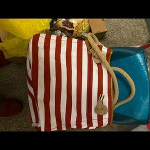 Micheal kors red and white bag